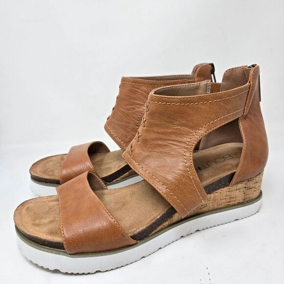 CORKYS Boutique Sandals Sugar N Spice Faux Leather Cork Wedge Sandals Sz 9 - Picture 4 of 9